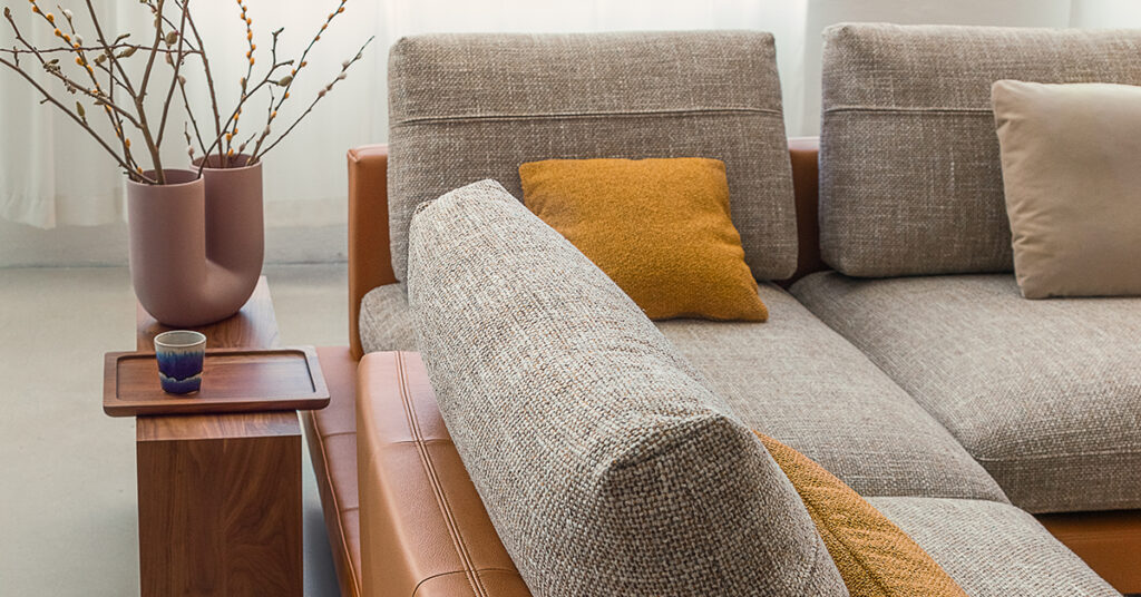 Rolf Benz Sofa Ecksofa Sina Rückenlehne und Kissen