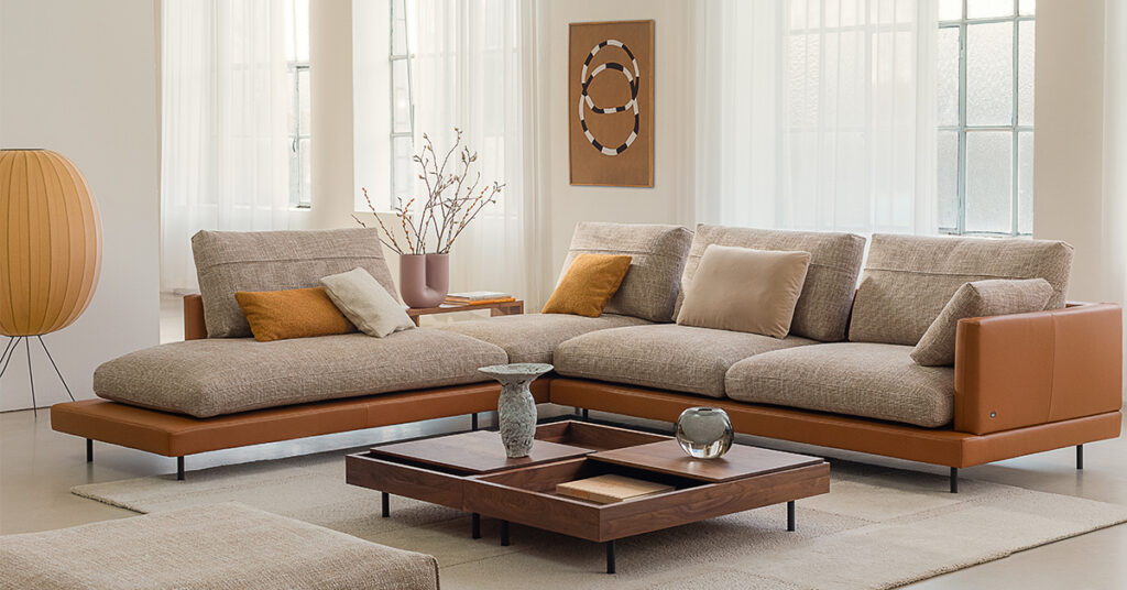 Rolf Benz Sofa Ecksofa Sina mit Couchtisch