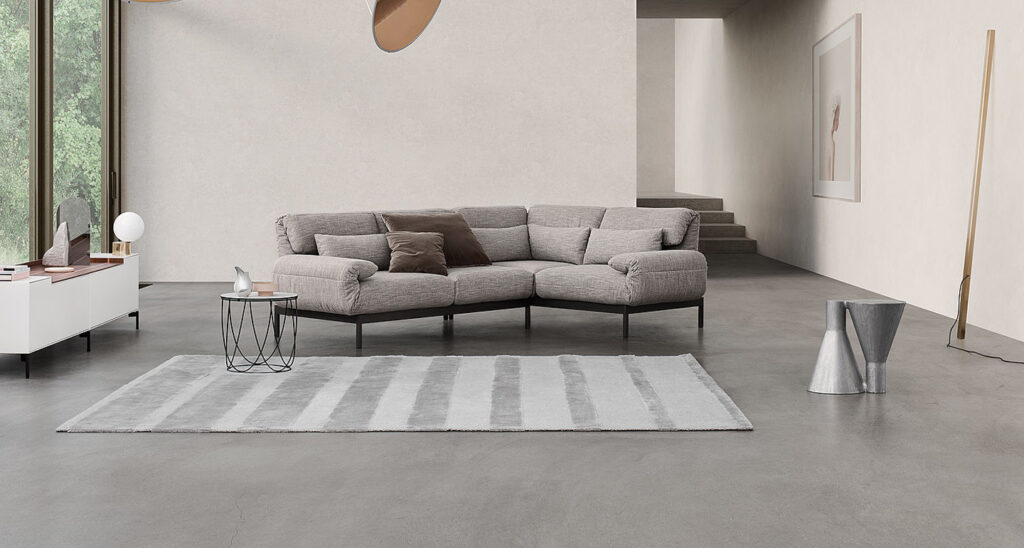 Rolf Benz Sofa Plura Stoff grau meliert
