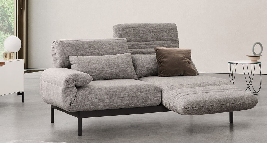 Rolf Benz Sofa Plura Zweisitzer Stoff grau