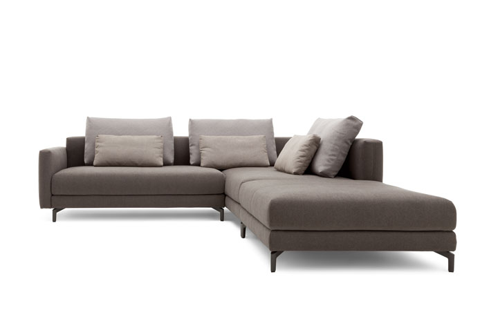 Rolf Benz Sofa Nuvola Stoff grau braun