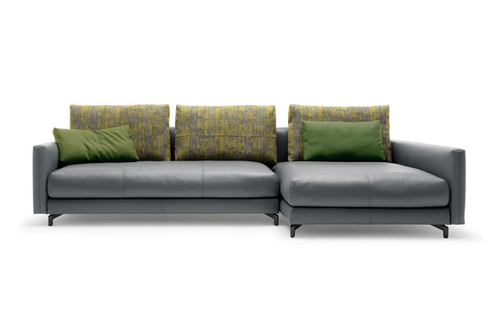 Rolf Benz Sofa Nuvola Leder grau
