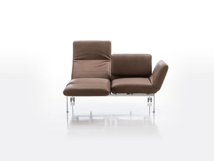 brühl Sofa roro Zweisitzer braun Leder eine Armlehne