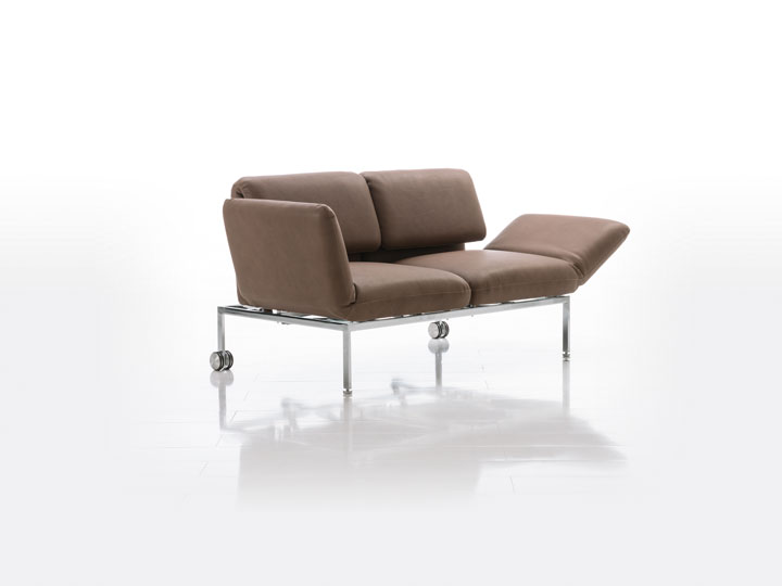 brühl Sofa roro Zweisitzer braun Leder zwei Armlehnen