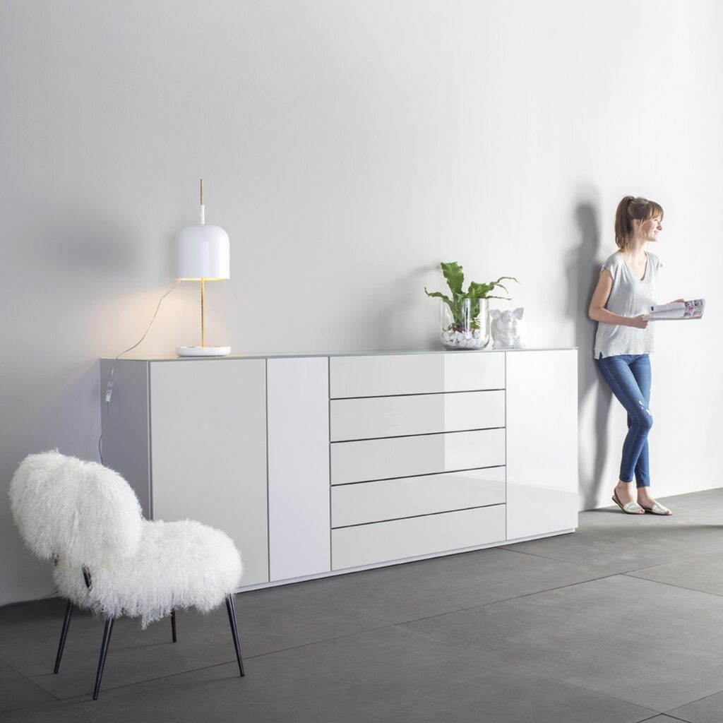 Sudbrock Möbel Sideboard Cubo weiß grau